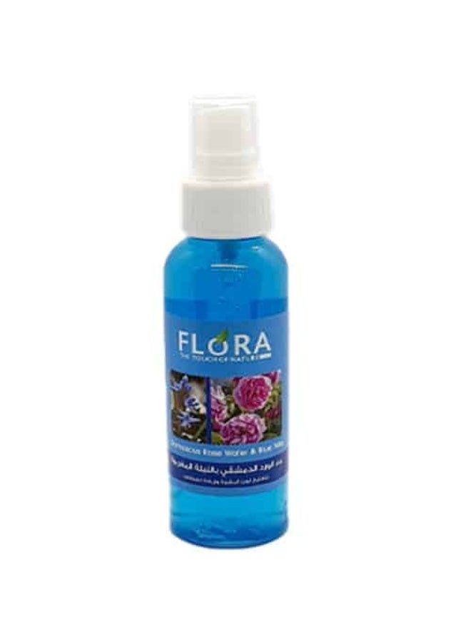 Damascus rose water with blue Nila to lighten the skin and increase its freshness 100ml