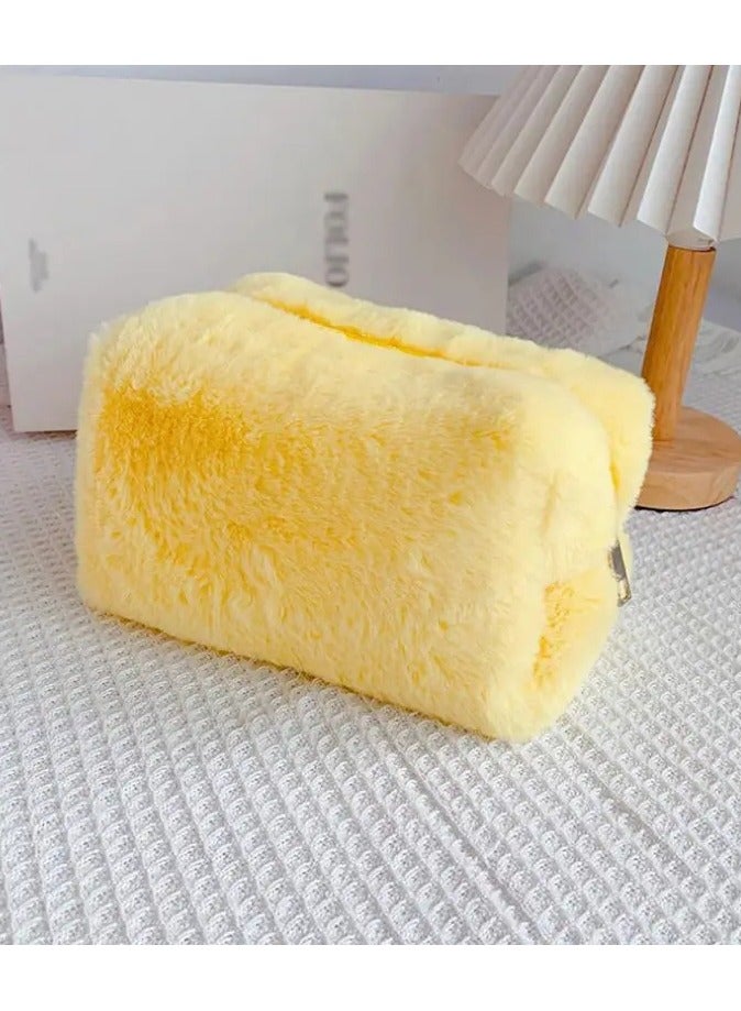 Macaron Color Fluffy Toiletry Bag For Wowen Large Cosmetic Bag