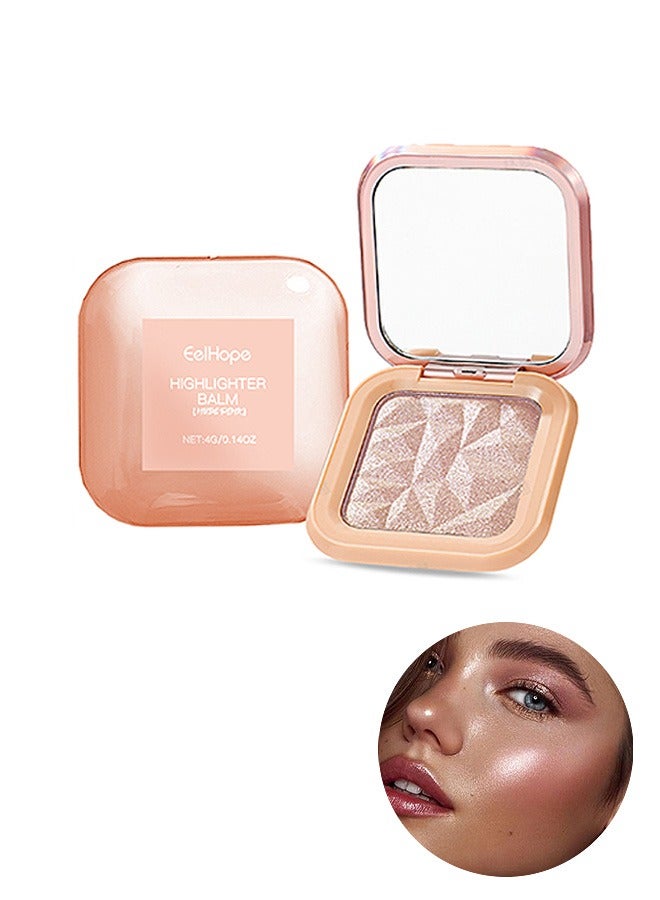 Pink Face Makeup Highlighters, Shimmer & Glow Powder for Cheek Body Skin, Buildable Sparkle Makeup