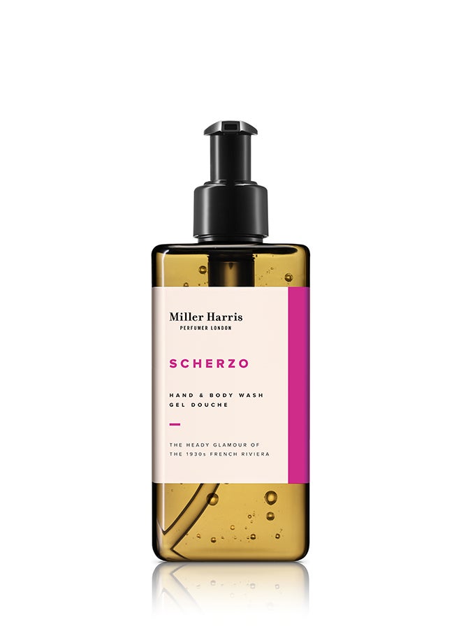 Scherzo Fragranced Moisturising Hand And Body Wash Dark Rose Peony Oud Vitamin E Coconut Extract | Vegan Paraben Free 300ml - image 2