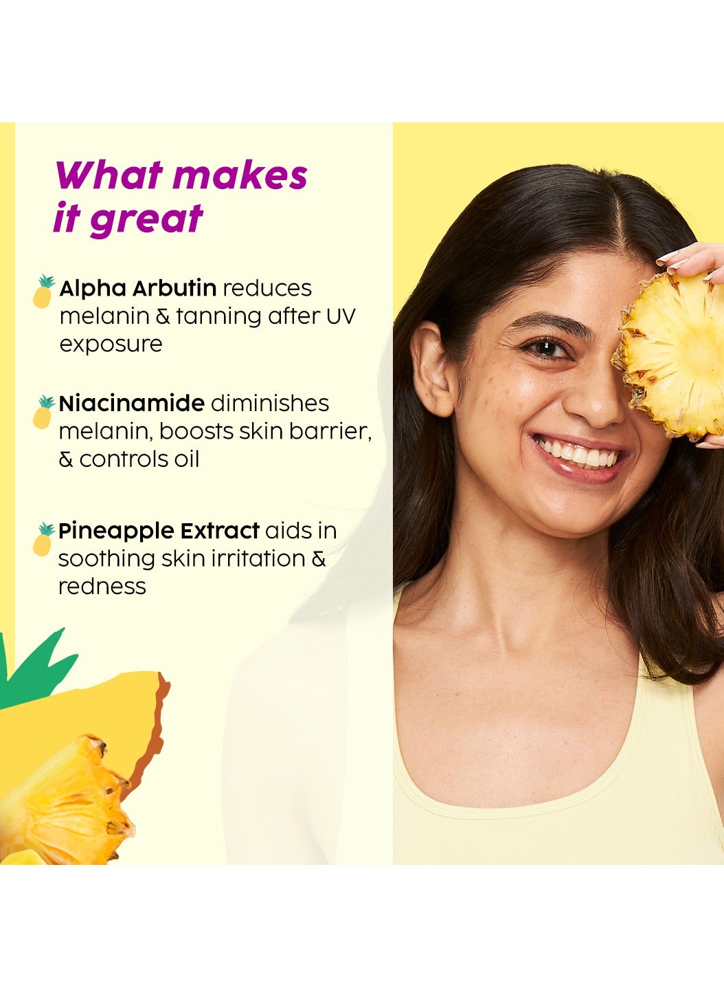 Pineapple De-Pigmentation Skincare Kit For Dark Spot Removal Facewash, Face Serum and Moisturizer Combo for Women And Men, Pack of 3 - image 3