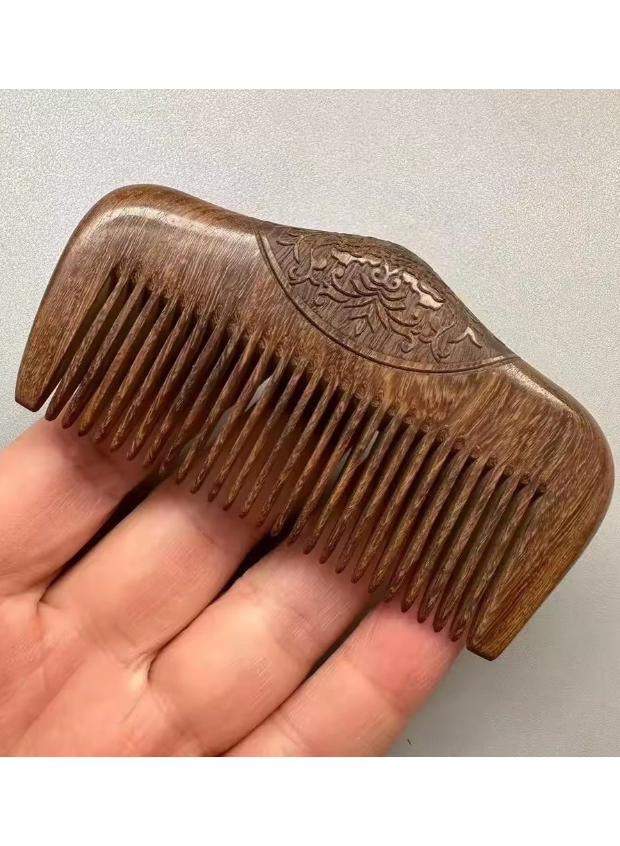 Pocket Wooden Comb Natural Black Gold Sandalwood Super Narrow Tooth Wood Combs No Static Lice Beard Comb Hair Styling