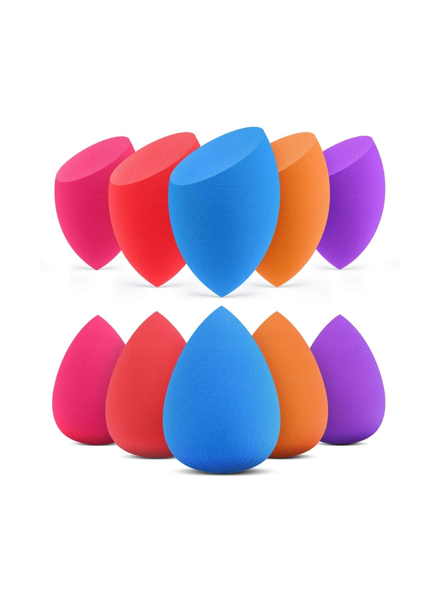 10-Piece Makeup Sponge Cosmetic Foundation Beauty Blender Set, Multicolor