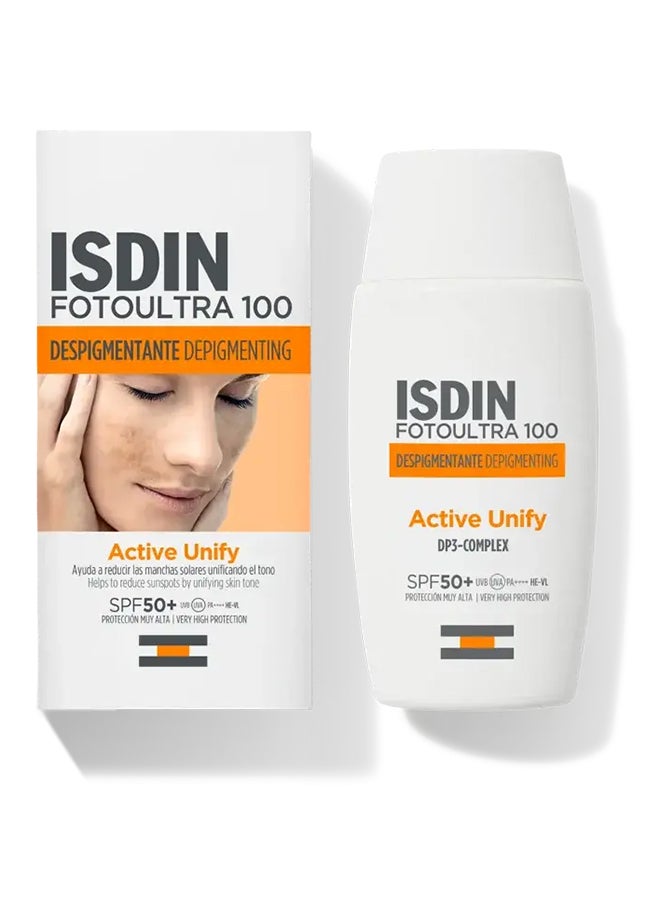 Foto Ultra 100 Active Unify Fusion Fluid Spf 50+ [50Ml] – Non-Tinted Sunscreen With Triple Action Depigmenting Complex To Reduce Melasma And Spots