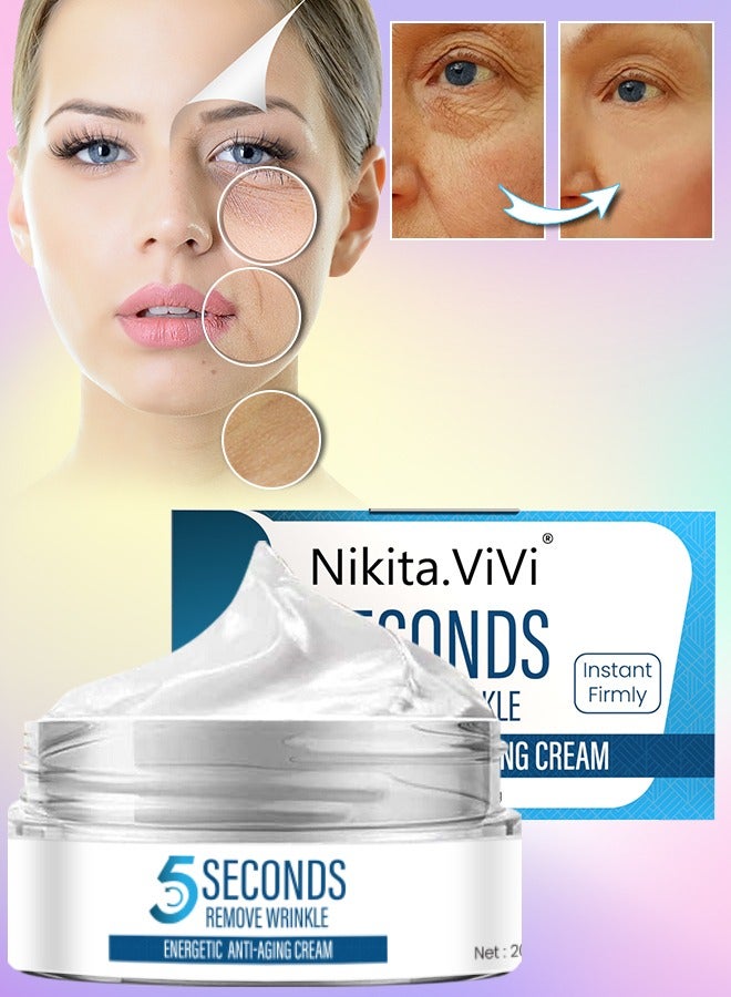 5 Seconds Instant Wrinkle Remover Removes Wrinkles and Puffiness of Eyes with Hydration Twenty One Peptide Anti Wrinkle Eye Cream Hydrating Eye Cream for Anti Aging Reduce Wrinkles 20g