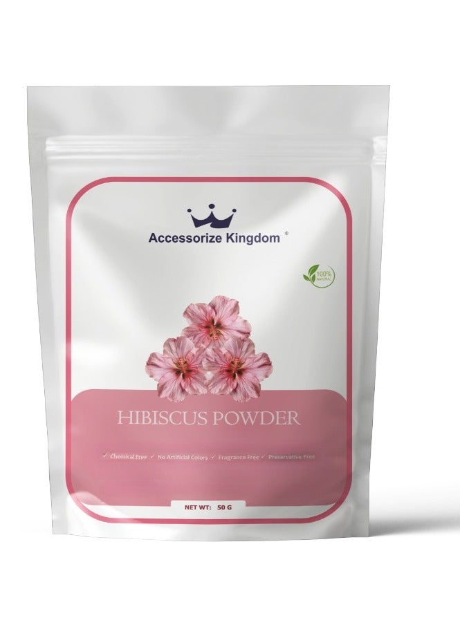 Hibiscus Powder (50gm) – 100% Natural & Pure | Suitable for Hair | Promotes Hair Growth, Strengthens Roots & Nourishes Scalp | Supports Healthy, Thicker & Shinier Hair