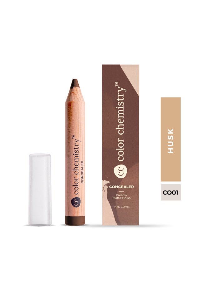 Color Chemistry Husk Concealer - 1.41 g, Vegan Concealer Sticks With Creamy Matte Formula, For Medium Coverage And Perfect Blending, Gmo And Fragrance Free