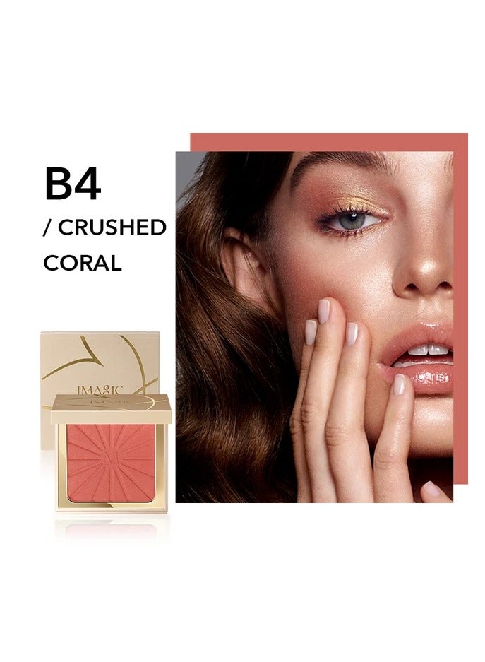 IMAGIC Radiant Highlighter & Blusher Palette | Illuminate & Add a Natural Flush | Buildable, Blendable Glow for All Skin Tones (B4 CAUSHED CORAL)