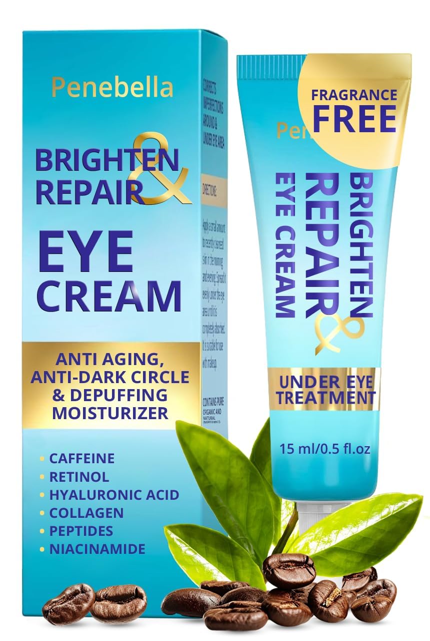 Under Eye Brightener for Dark Circles â€“ 4 in 1 with Niacinamide, 5% Caffeine, Retinol & Peptides - Eye Cream Anti Aging for Reduce Wrinkles, Puffiness and Bags Under Eyes