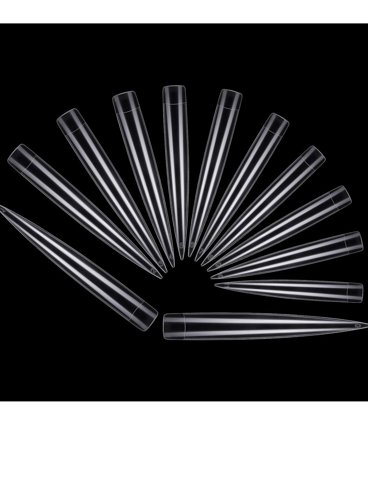 Transparent Display Long Pointed Nail, 240 Pieces DIY Nail Patch Extra Long Fake Nails Practice Training Art Design Display Nail Salon Show Ladies and Girls Fake Nail Tool Kit