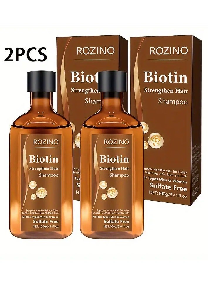 2 PCS Autumn And Winter Hair Moisturizing Care Biotin Shampoo Contains Biotin Ingredients, Deep Cleansing, Nourishing Hair Care, a Touch of Softness, Caring Shampoo, Suitable for Straight Hair, Curly Hair, Dyed Hair