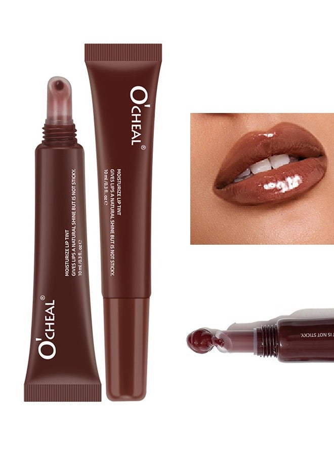 Moisturize Lip Tint - Nude Lip Gloss Hydrating Smooth Gloss Tinted Lip Balm Transparent Lip Care Reduce Drying Moisturize Long Lasting Nourishing Non Sticky Fresh Texture & Dry Lips Care Plumper #04
