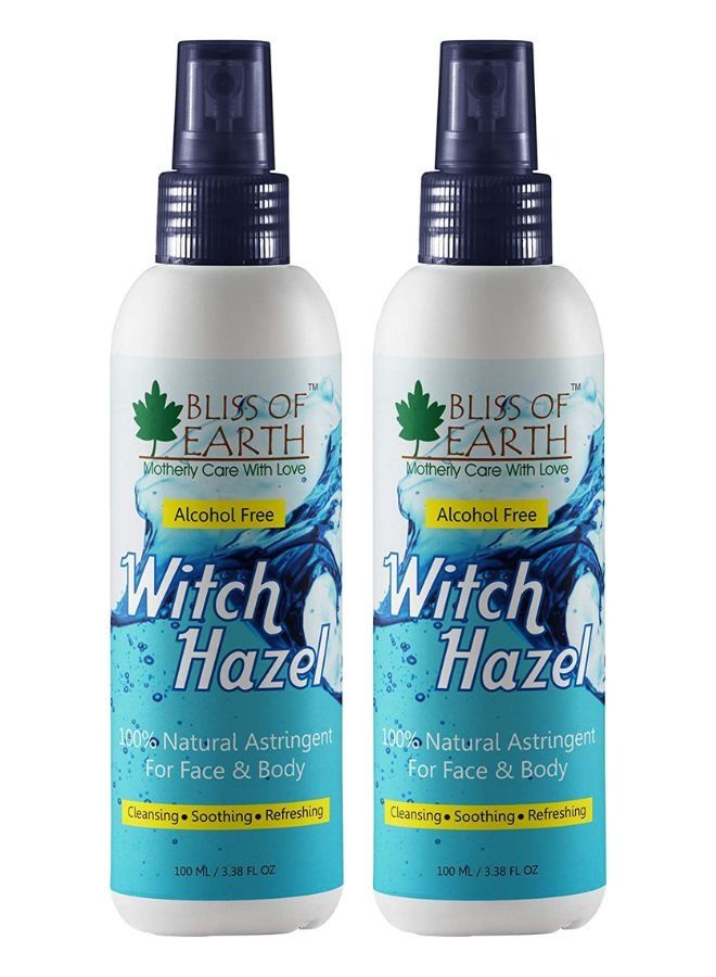 Bliss of Earth 2x100GM Pure Witch Hazel Astringent Natural Toner Great For Acne & Skin Rashes