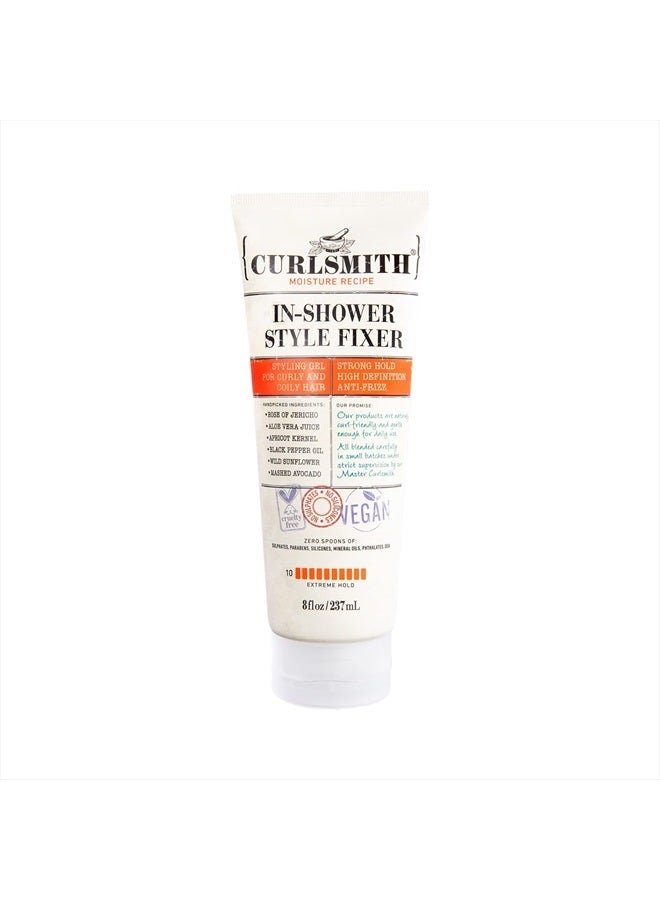 In-Shower Style Fixer - Vegan Extreme Hold Styling Gel for Dry, Wavy, Curly or Coily Hair (8oz)