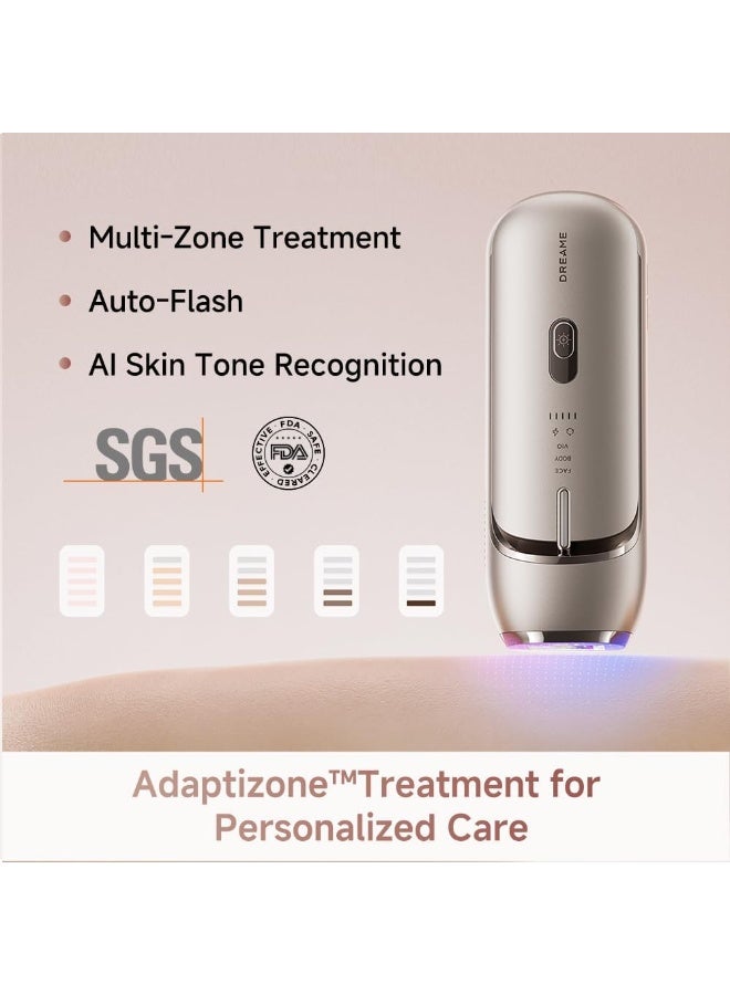 Dreame Nova IPL Hair Removal Device, Permanent Laser Hair Removal with Sapphire Ice Cooling, 27J Dual-Lamp High Energy, Adaptizone AI Sensor for Body, Face & VIO Bikini Line, At-Home Hair Remover - image 4