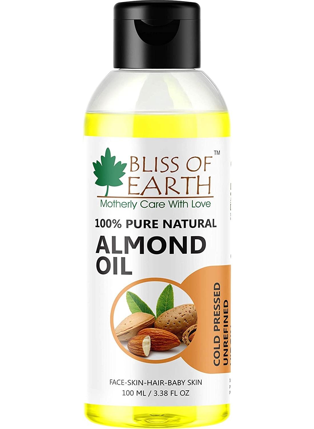 100% Pure & Natural Sweet Almond Oil Coldpressed & Unrefined Extracted From Whole Almond Kernels 100ML