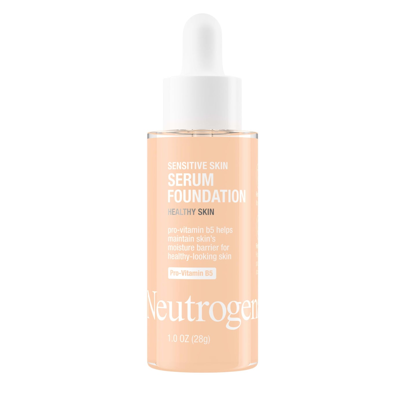 Neutrogena Healthy Skin Sensitive Skin Serum Foundation with Pro-Vitamin B5, Color Correcting & Pore Minimizing Liquid Foundation & Face Serum, Buildable Coverage, Light 02, 1 oz