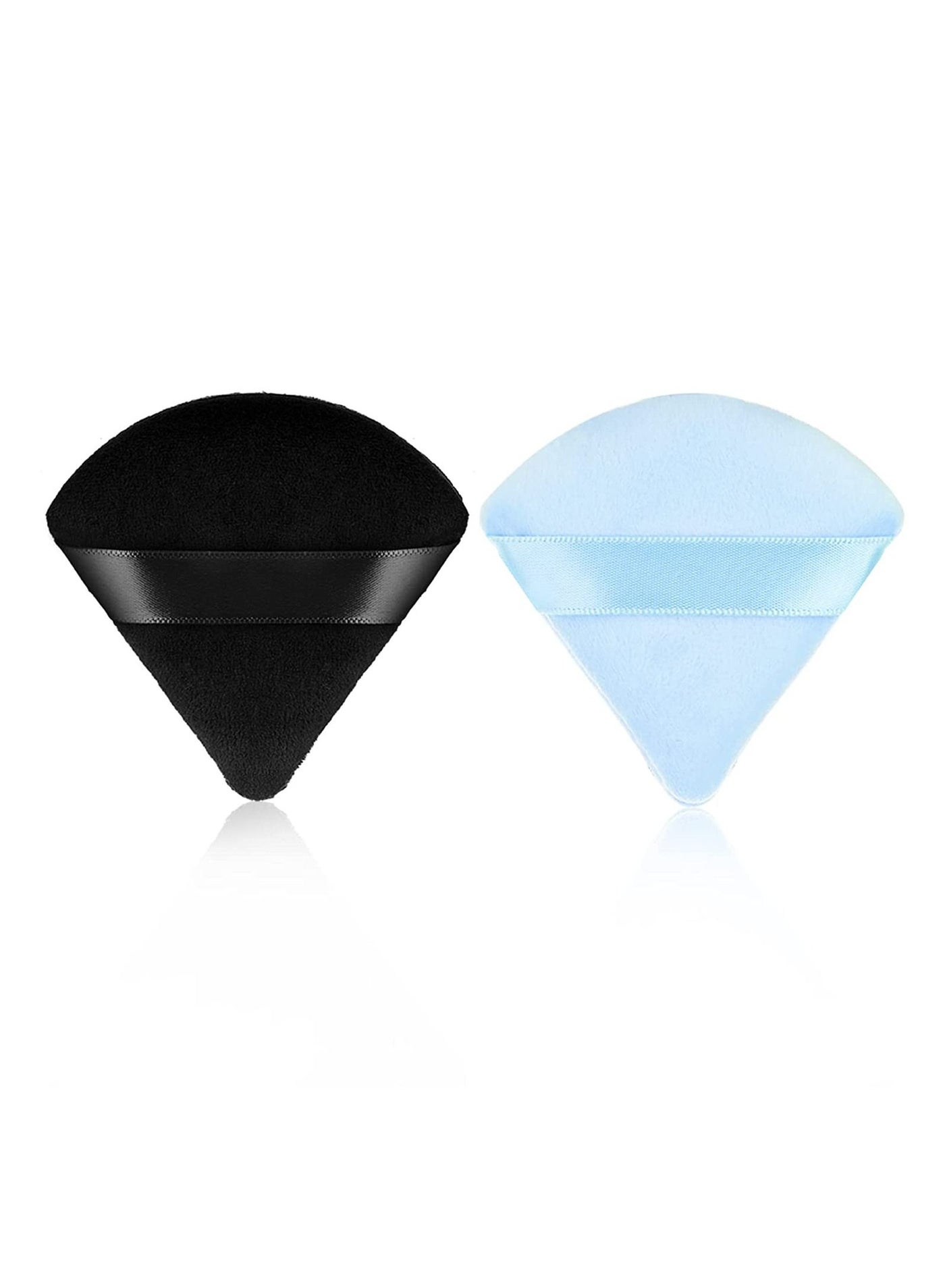 2 PCS Triangle Powder Puffs Face Cosmetic Powder Puff Washable Reusable Soft Plush Powder Makeup Sponge