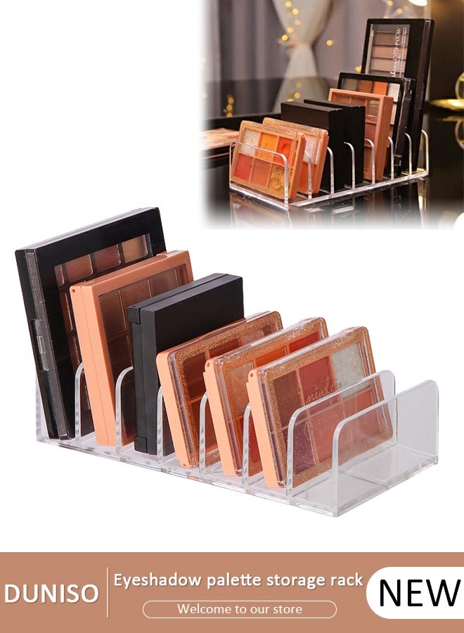 Eyeshadow Palette Makeup Organizer 7-Section Divided Acrylic Makeup Cosmetic Storage Organize Holder Display Stand Rack Desktop Transparent Shelf