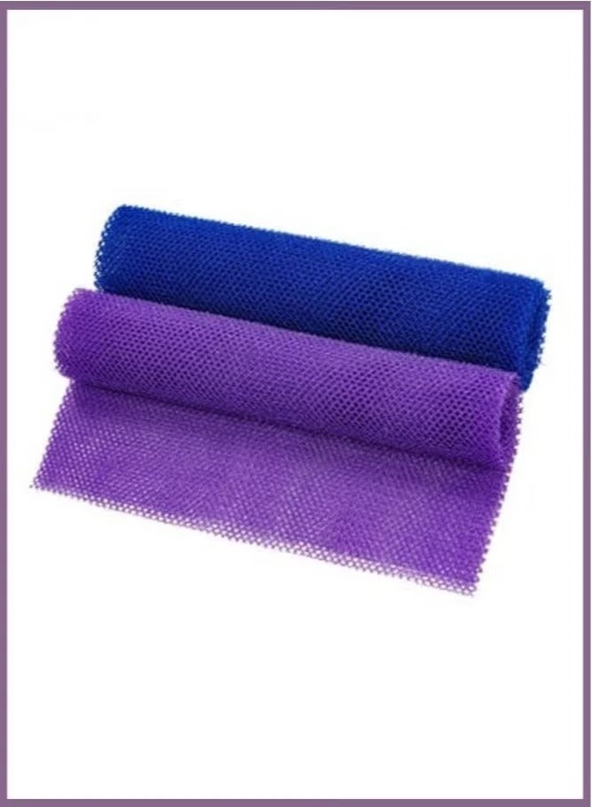 2-Piece African Net Bath Sponge Exfoliating Long Body Scrubber Tight Weave Beauty Skin Smoother Tower Bath Cloth Porous Stretches Back Washcloths For Daily Use Or Stocking Stuffer