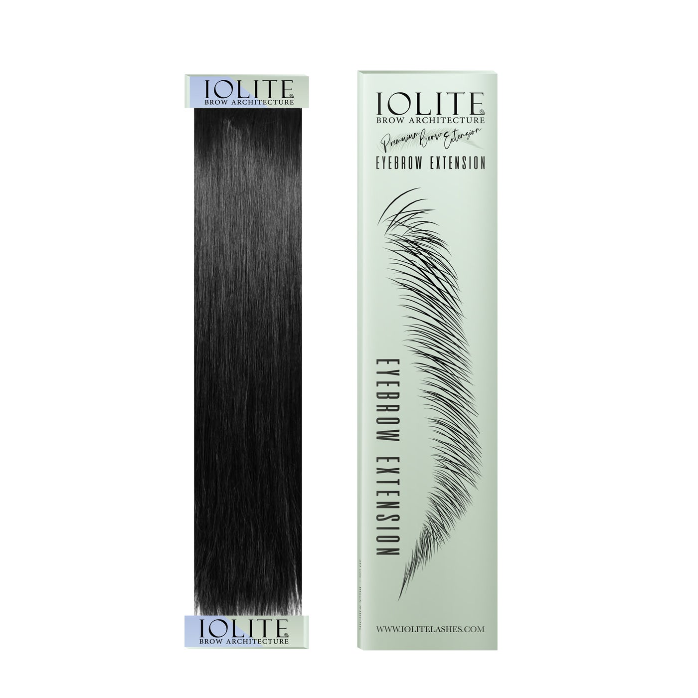 IOLITE Eyebrow Extension Natural Mink Fiber | Long Straight Hair for Brow Extension | Brow Fiber - Black