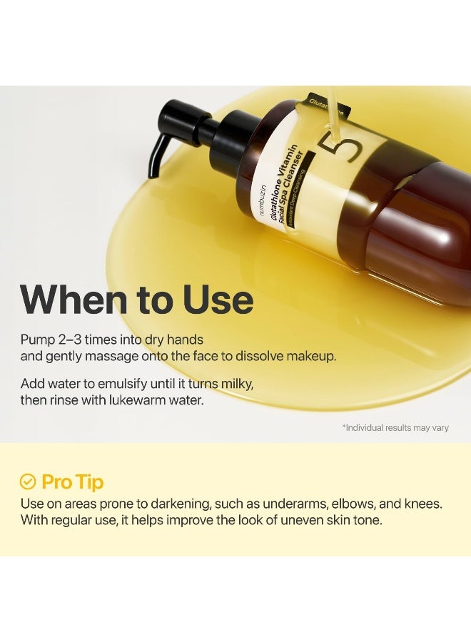 No.5 Cleansing Oil | Glutathione Vitamin Facial Spa Cleanser | Makeup Removing Facial Cleanser | Glutathione, Vitamin C, Niacinamide | Aromatherapy, Dullness, Uneven Skin Tone | 6.76 fl oz - image 6