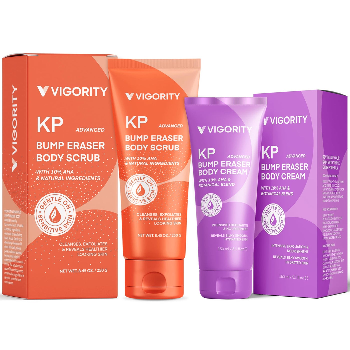 KP Bump Eraser Body Scrub & Keratosis Pilaris Lotion Bundle Set â€“ Strawberry Legs Treatment for Women - Exfoliates & Deeply Hydrates for Smoother Healthy-Looking Skin