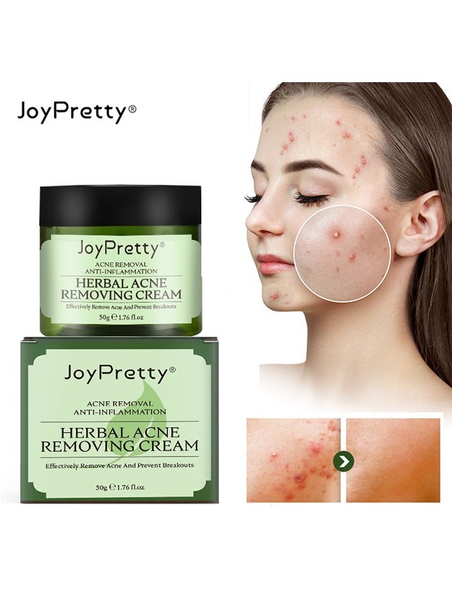 Herbal Acne Removing Cream- Acne Spot Treatment For Face And Acne Dots, Natural Cystic Acne Treatment, For All Skin Types, Premium Acne Scar Cream And Pimple Remover 50G