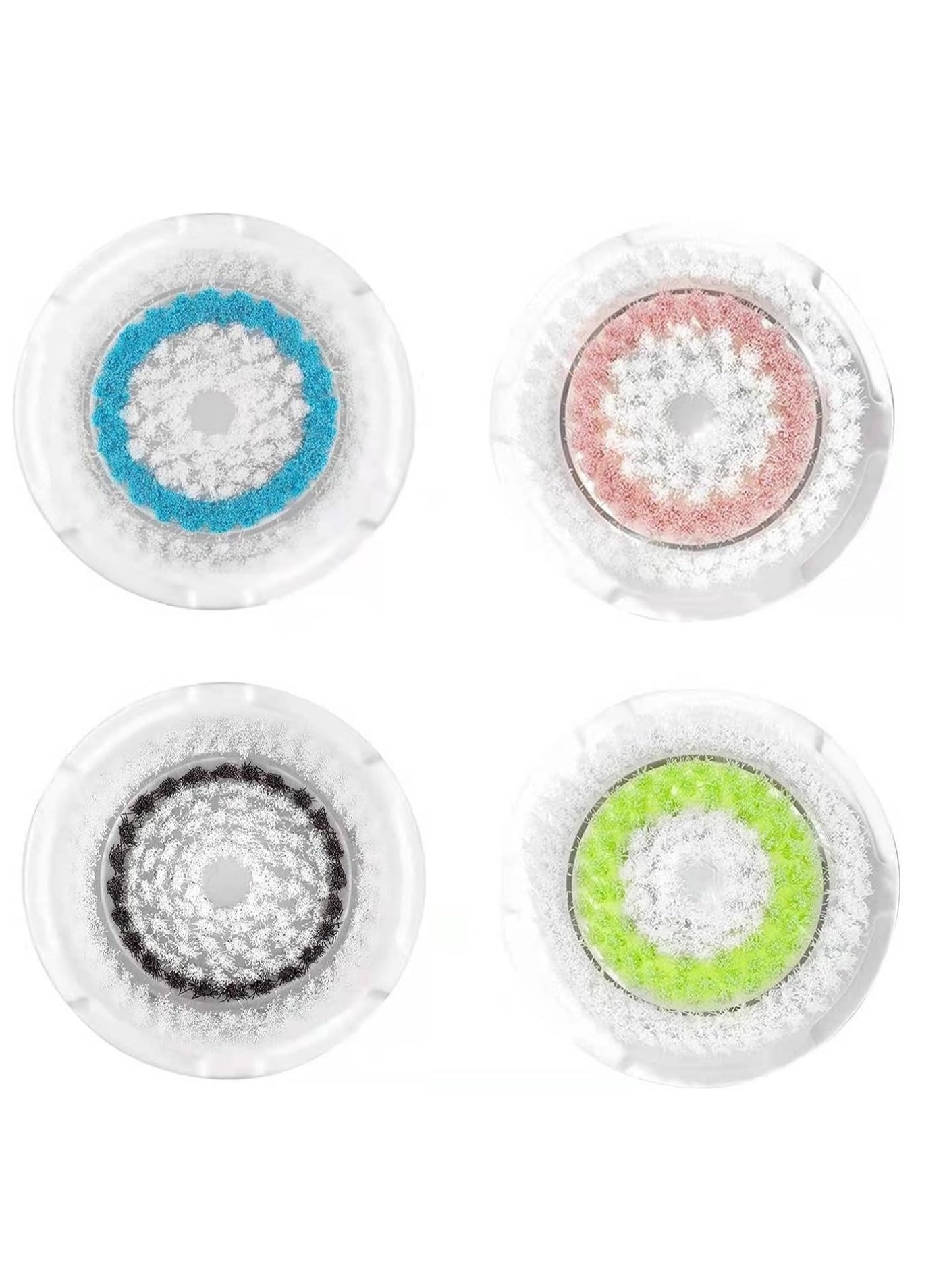 Facial Cleansing Brush Head Replacement Set Compatible with Clarisonic Mia 1, Mia 2, Mia Fit, Alpha Fit, Smart Profile Uplift and Alpha Fit X, 4 Pack