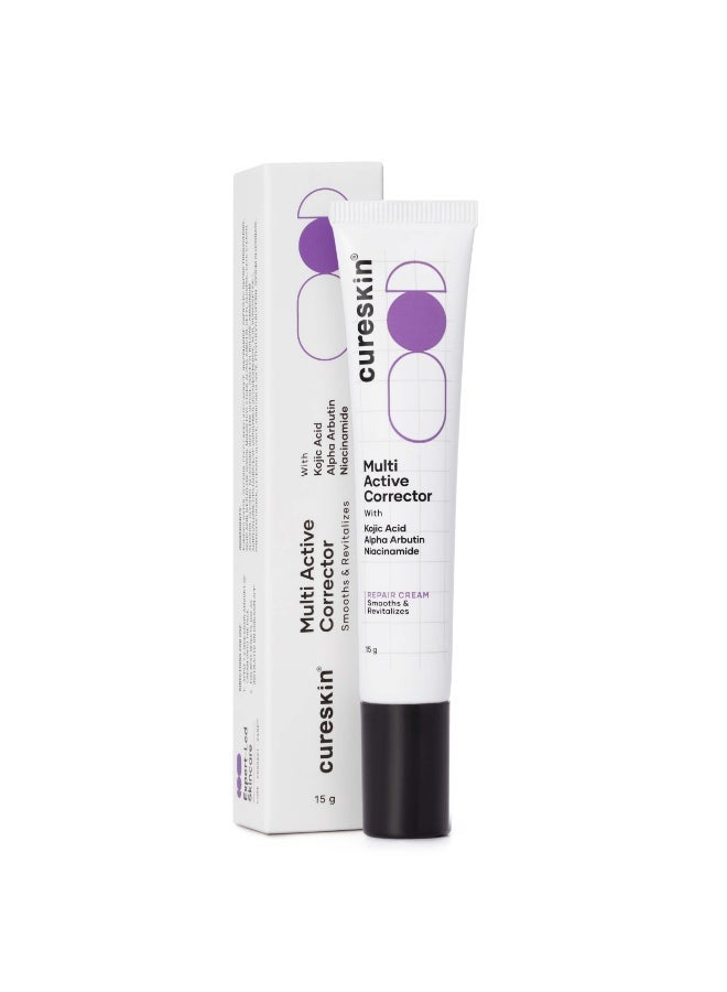 Cureskin Multi-Active Corrector Kojic Acid Face Cream | Kojic Acid, Alpha Arbutin & Niacinamide | For Uneven Skin Tone, Dullness & Visible Spots