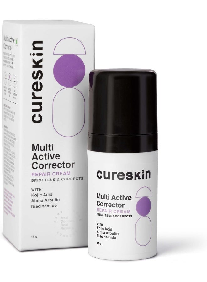 Cureskin Multi-Active Corrector Kojic Acid Face Cream | Kojic Acid, Alpha Arbutin & Niacinamide | For Uneven Skin Tone, Dullness & Visible Spots