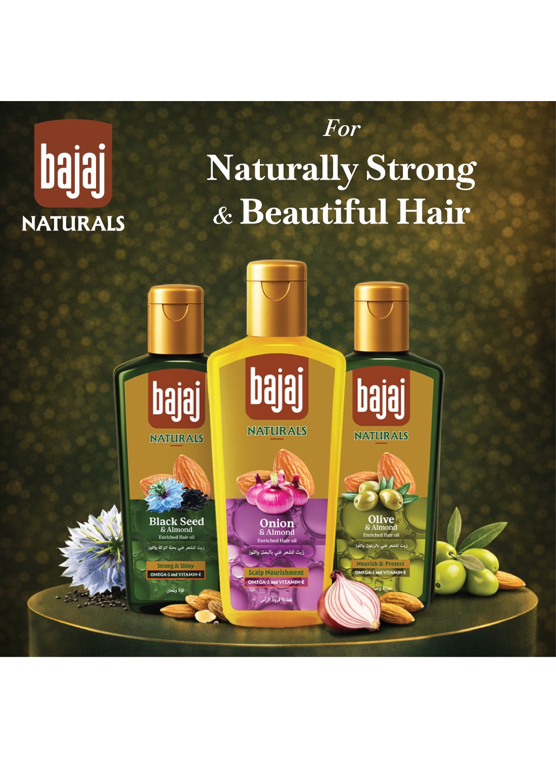 Bajaj Naturals Onion & Almond Hair Oil for Scalp Nourishment & Hair Strength|Light, Non-Sticky Hair Oil with Goodness of Onion and Almond|300ml - image 4