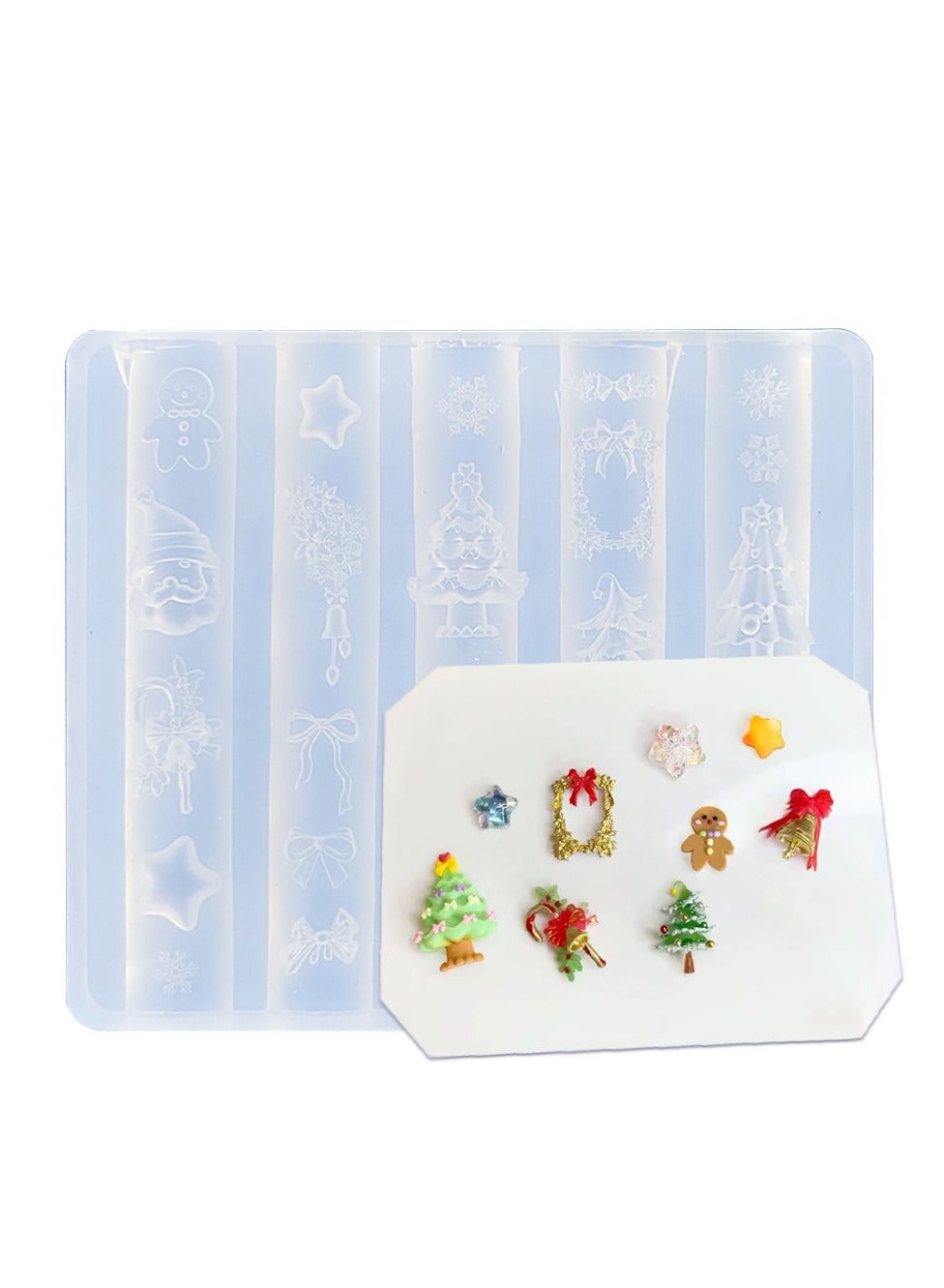 Nail Carving Mold, Nail Art Templates 3D Silicone Nail Art Decoration Mold, Uv Nail Art Template Seasonal Pattern Decals Nail Diy Tools, Professional Natural And Artificial Nails Tools