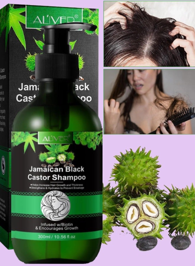 300ml Jamaican Black Castor Oil Shampoo Natural Castor Oil Shampoo for Hair Growth Strengthen and Nourish Thin and Dry Hair Restore Damaged Hair Loss Hair Castor Oil Shampoo