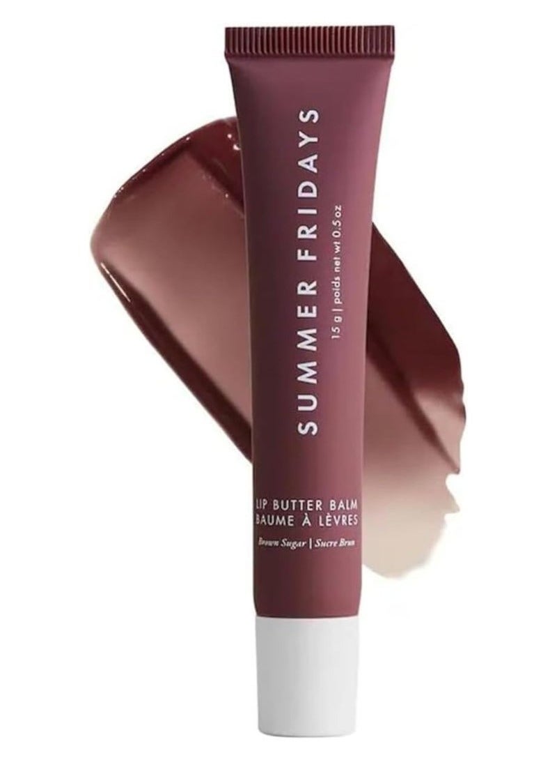 Summer Fridays Lip Butter Balm - Conditioning Lip Mask and Lip Balm for Instant Moisture, Shine and Hydration - Sheer-Tinted, Soothing Lip Care-Brown Sugar Sucre Brun