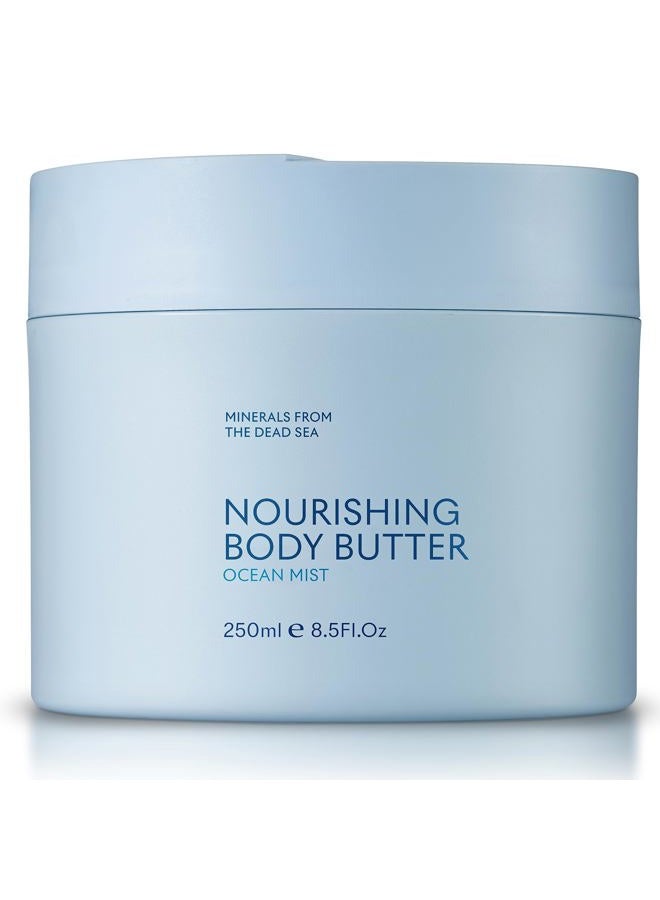 OCEAN MIST BODY BUTTER: Hydrating Body Moisturizer Cream with Shea and Cocoa Butter, Vitamins E & C, and Dead Sea Minerals for All Skin Types, 8.5 FL. OZ, Ocean Mist