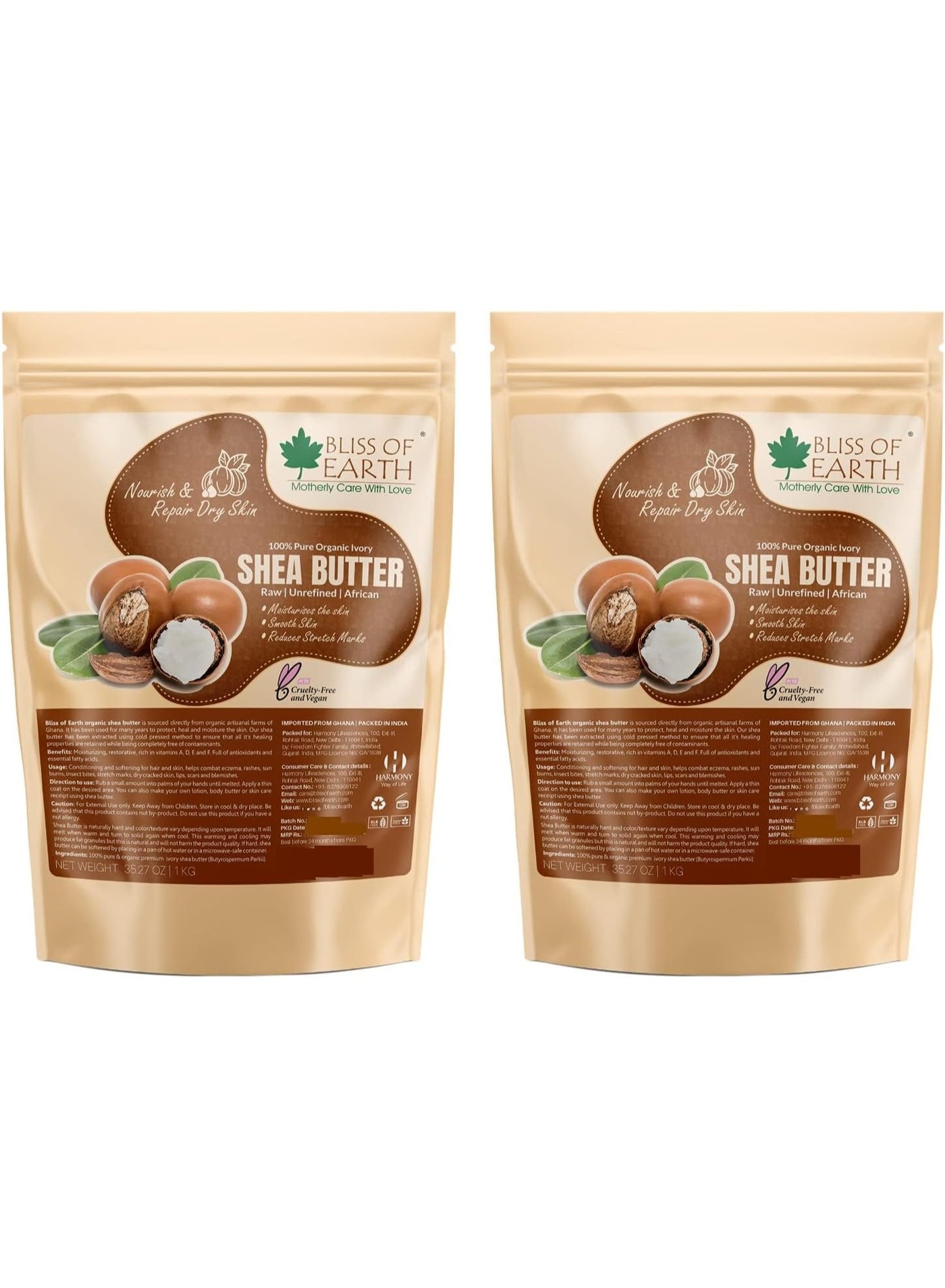 Organic Ivory Shea Butter 2x1kg For Skin Raw and Unrefined African Great For Face Skin Body Lips DIY products