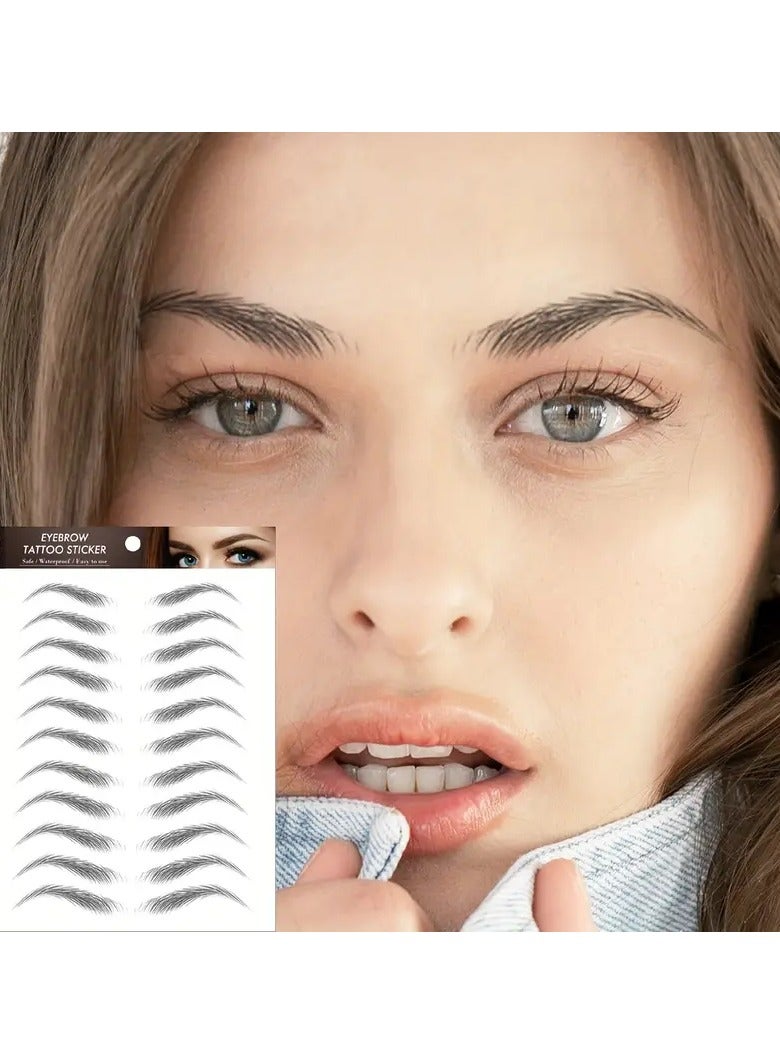 Eyebrow Tattoo Sticker 1 Sheet Long Lasting Waterproof Simulation Makeup Cosmetic