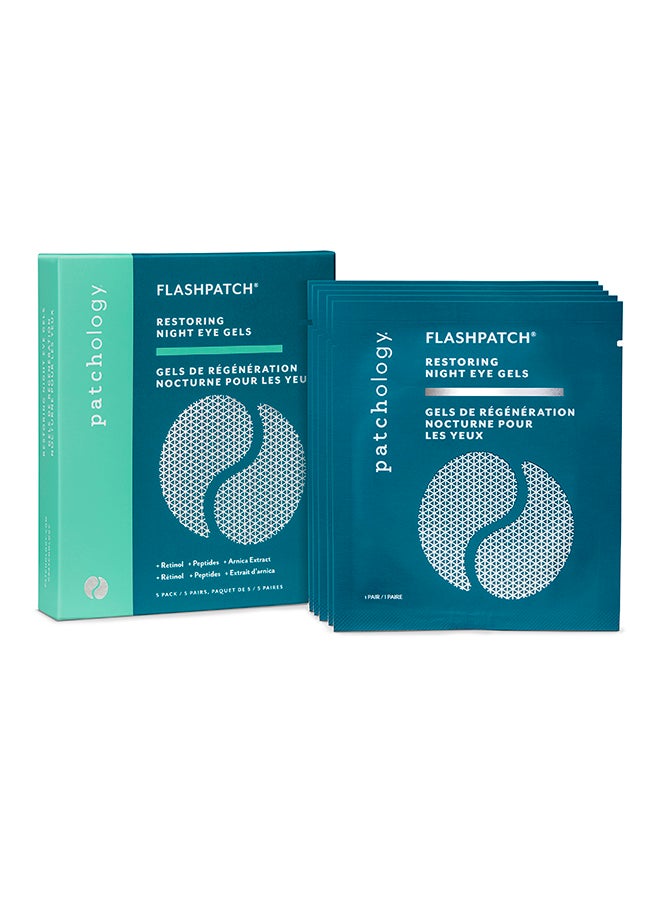 Patchology Night Eye Gels 5 Pairs – Overnight Recovery for Aging Eyes, Retinol & Peptides, Smoothing Treatment for Fine Line Relief 5 Pack