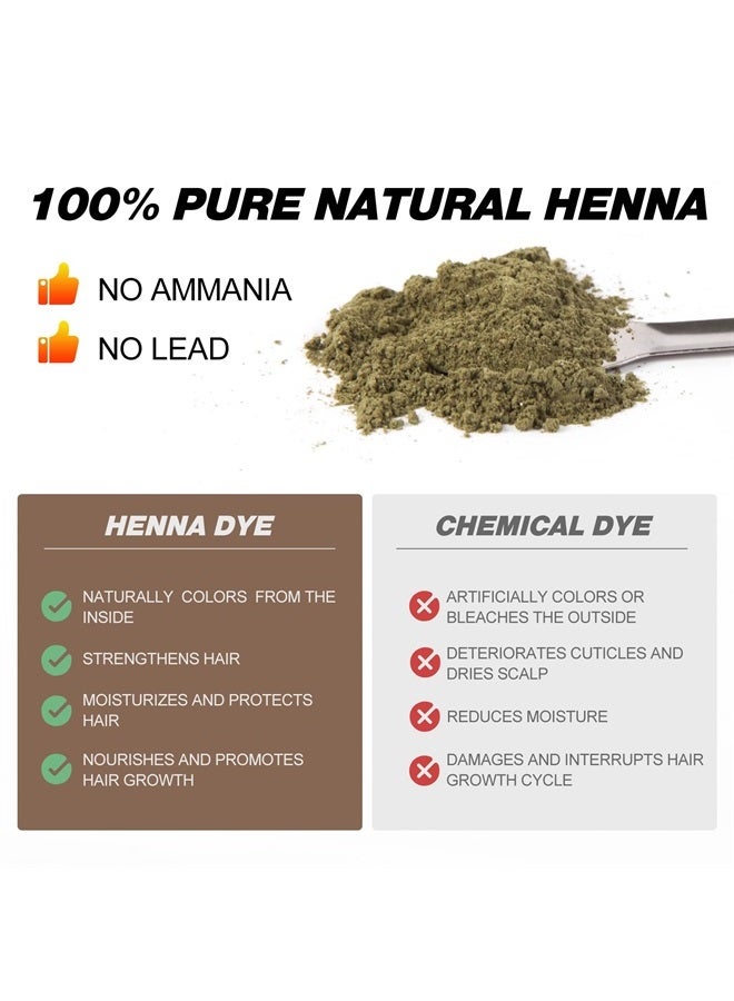 Henna Eyebrow Tint Kit - Pure Natural Brow Color Kit, Instant Eyebrow Tinting Kit, DIY Eye Brow Coloring Kit at Home and Salon, Easy to Use (Dark Brown)