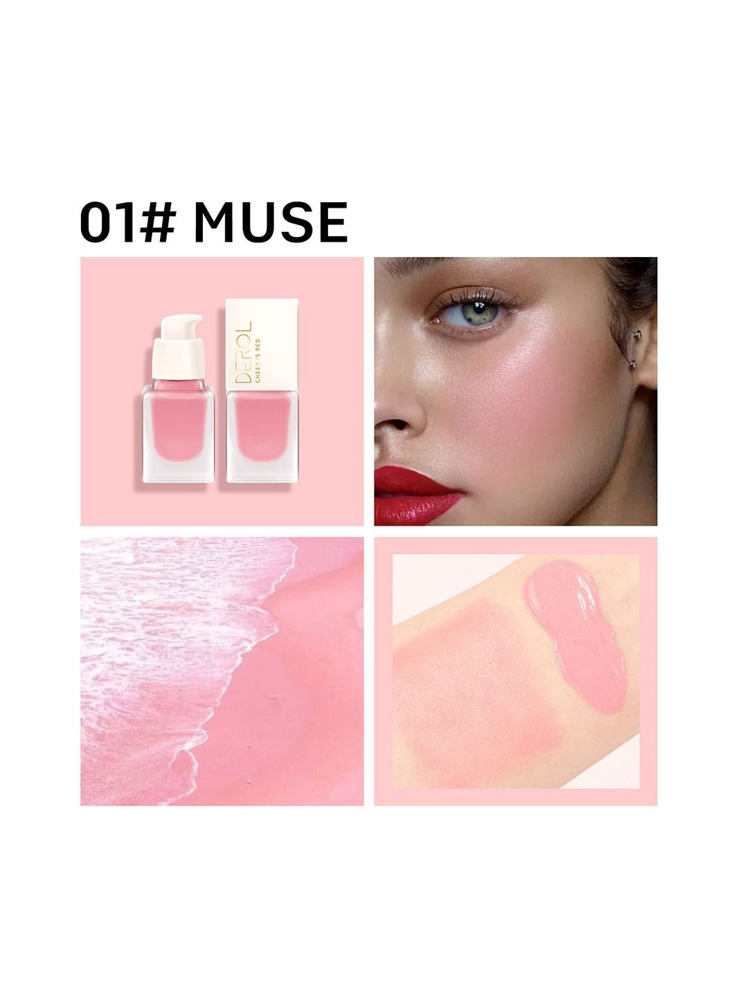 Mousse Liquid Cream Blush For Cheeks Face Blushes Stick Palette Bronzer Highlighter Shape Contour Moisturizing And Breathable Matte Finish Long-wearing Waterproof For Women Makeup