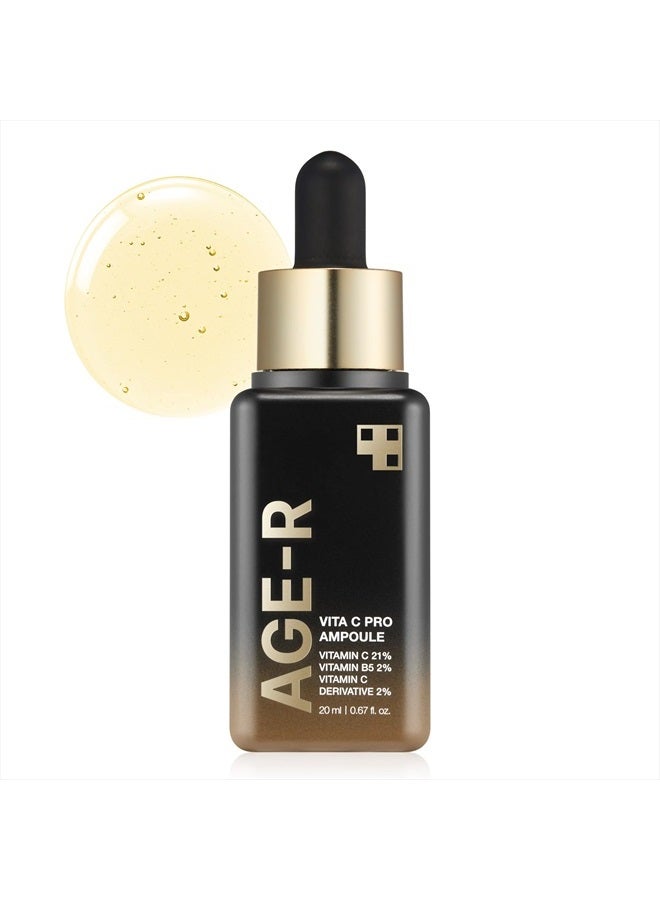 Medicube Age-R Vita C Pro Ampoule -Vitamin C Serum for Pigmentation, Uneven Skin Tone, and Hydration - Boost Absorption and Radiance by up to 780% with Age-R Booster Pro