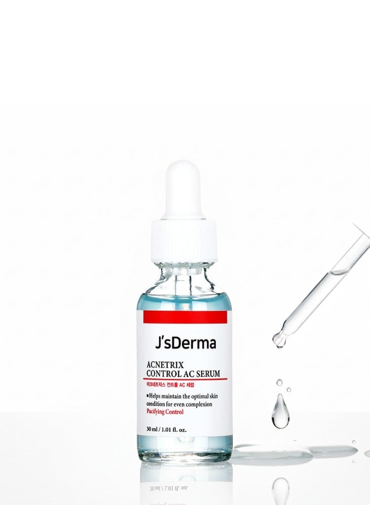 Face Serum with 8% Niacinamide for Blemish Improvement, 1% Zinc PCA for Sebum Control, and Soothing, Non-Sticky Formula Acnetrix Control AC Serum 30ml
