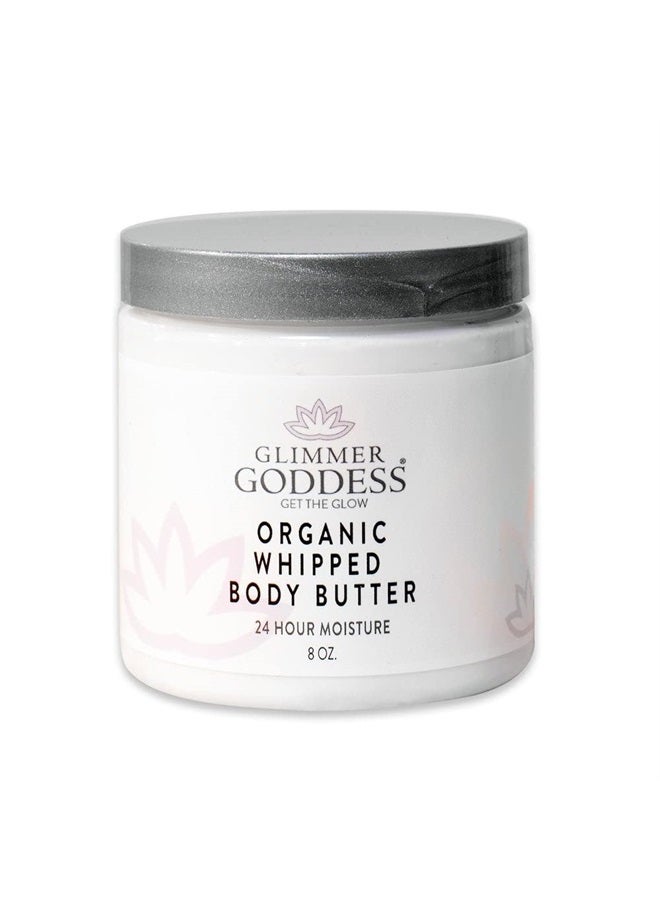 Organic Whipped Body Butter- Lemon Cream, Vegan, 24 Hr Hydration, Less Stretch Marks, All Skin Types, Child-Safe, Organic, 8 oz