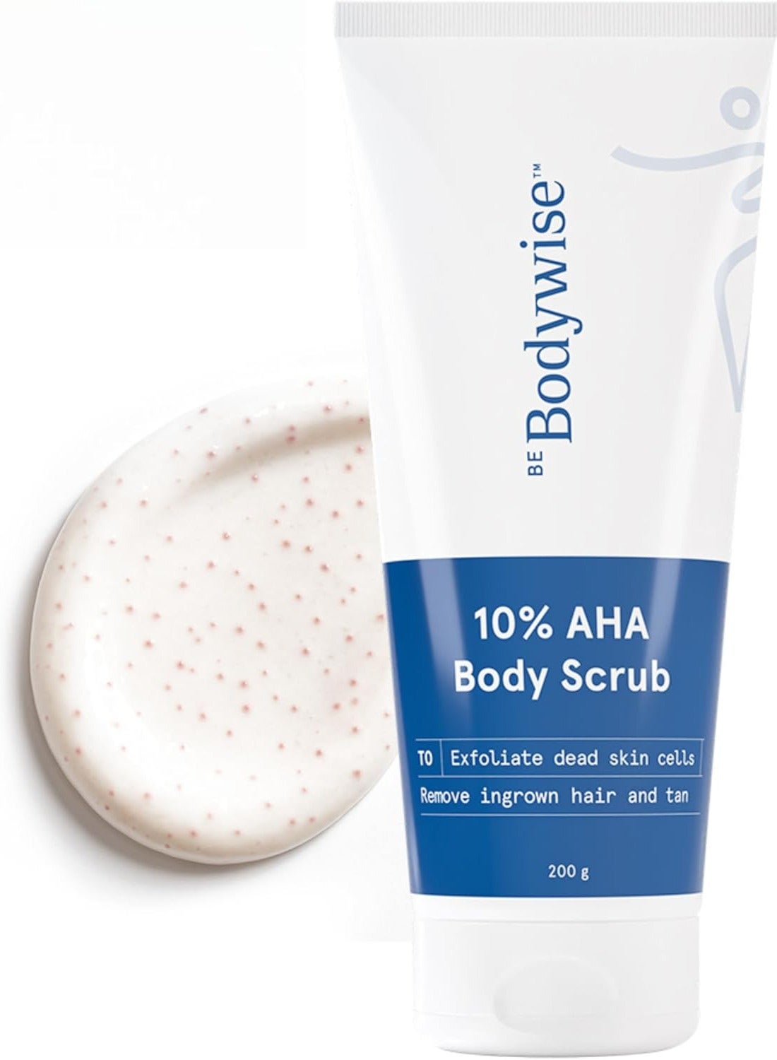 10% Lactic AHA Exfoliating Body Scrub (200g) | For Tan Removal & Soft-Smooth Skin | For Women | De-Tan Bathing Scrub with Centella Water & Aloe Vera