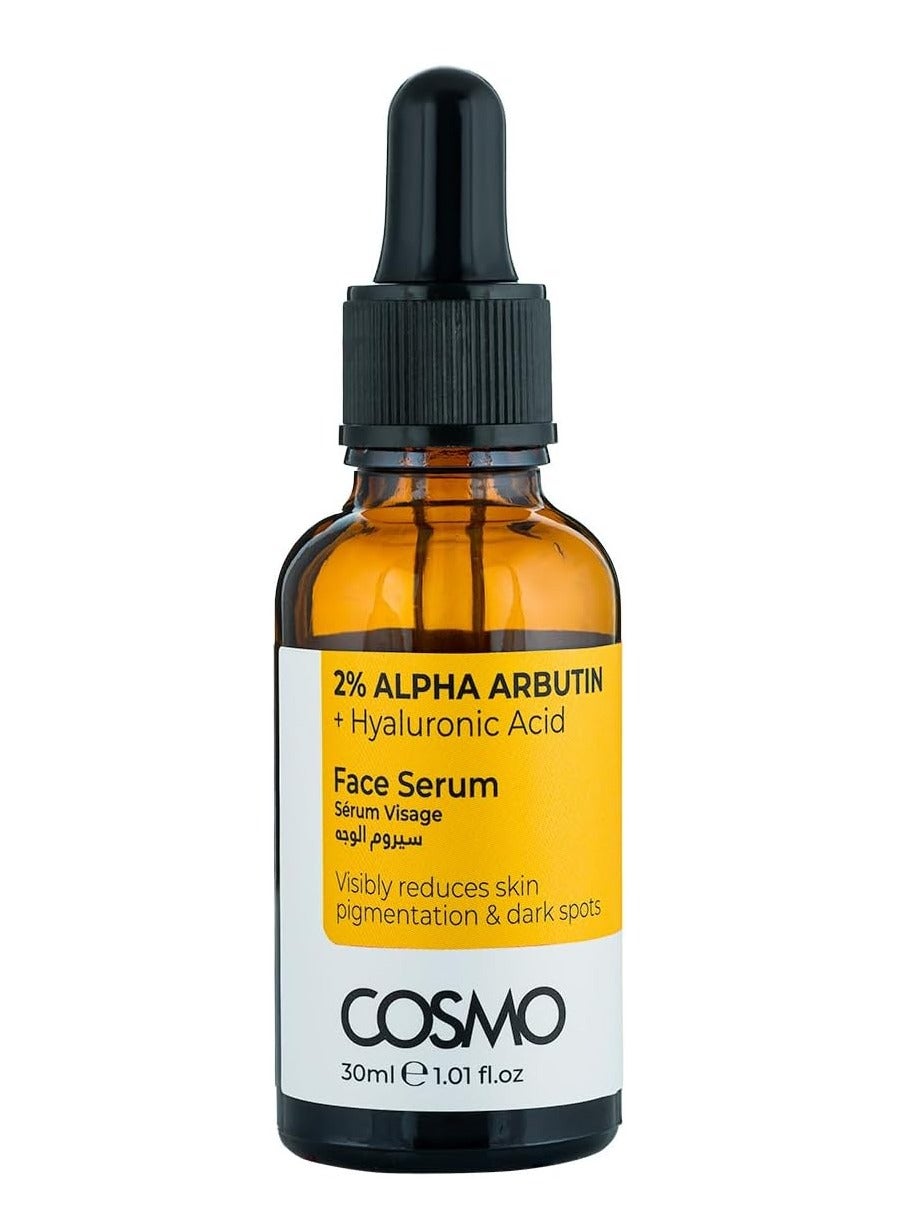 Cosmo 2 % Alpha Arbutin + Hyaluronic Acid Reduce Skin Pigmentation & Dark Spots Face Serum 30ml For Men & Women