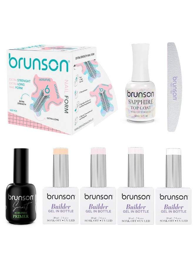Builder Gel, 10 in-1 Builder Gel In A Bottle 18ml  Soak Off UV/LED Hard Gel for Nail extension Builder Base Gel Nail Polish for Long lasting Fake Nails Manicure Strong Nails Tips for Nail Art Kit