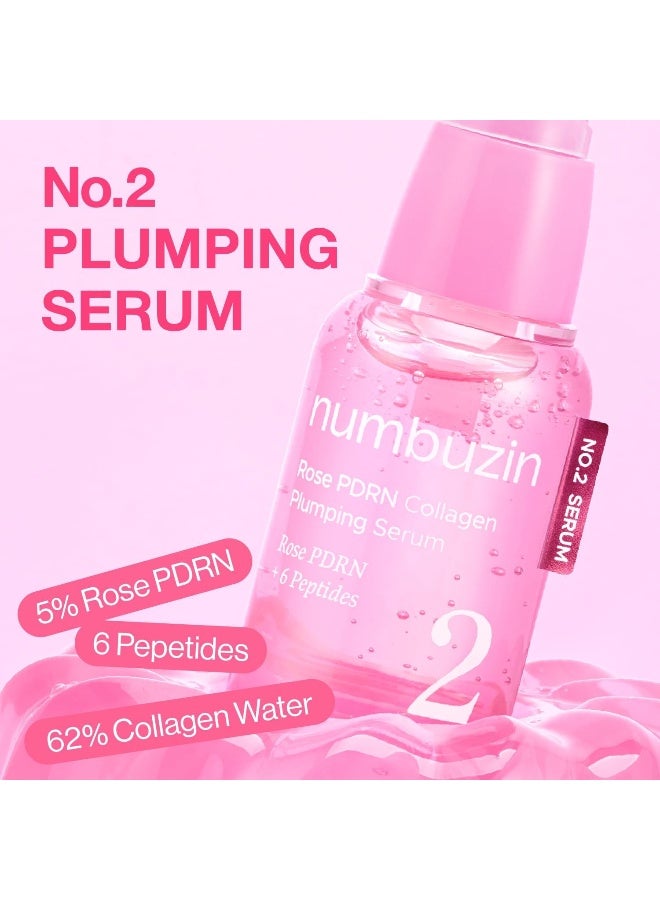 No.2 Serum | Rose PDRN Collagen Plumping Serum | Glowing, Hydrating, Firming, Korean Skincare | Collagen, Peptides, PDRN | for Dry, Combination skin | 1.01 fl.oz. - image 2