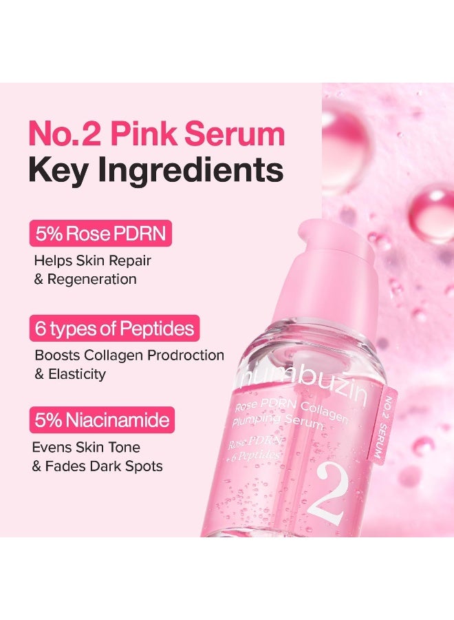No.2 Serum | Rose PDRN Collagen Plumping Serum | Glowing, Hydrating, Firming, Korean Skincare | Collagen, Peptides, PDRN | for Dry, Combination skin | 1.01 fl.oz. - image 5