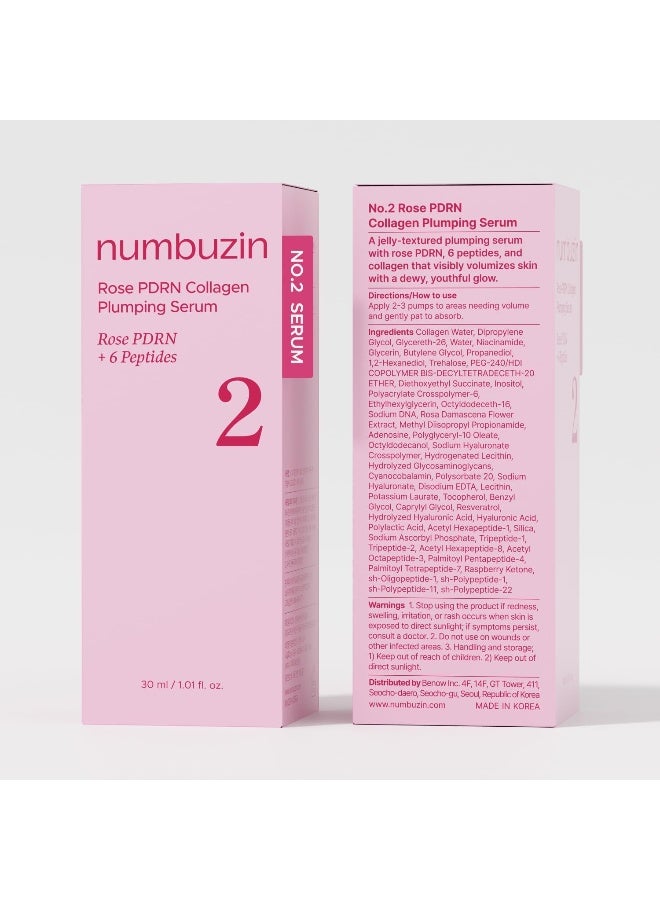No.2 Serum | Rose PDRN Collagen Plumping Serum | Glowing, Hydrating, Firming, Korean Skincare | Collagen, Peptides, PDRN | for Dry, Combination skin | 1.01 fl.oz. - image 8